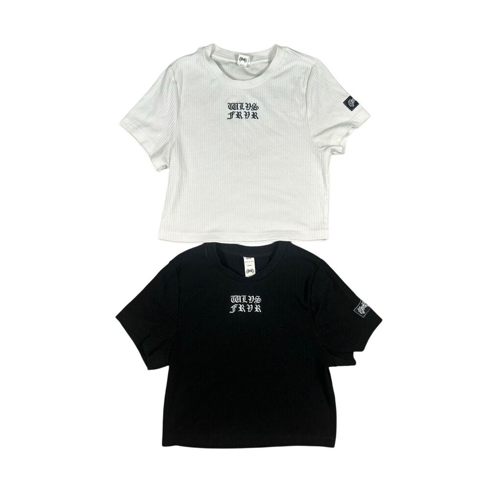 darc sport SHE crop top baby tee bundle ribbed stretchy white black size small S
